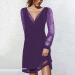Shop Hanxiulin Women's Winter Long Elegant Ball Dress - V Neckline Party Dress & Sequin Skating Dress in Purple XXL - Buy Online on GoSupps.com