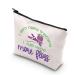 Cross Stitch Lovers Gift I Don't Need Therapy I Just Need More Floss Zippered Pouch Makeup Bag Beige More Floss
