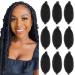 Pre-Separated Springy Afro Twist Hair 24 Inch Long 9 Packs Soft Afro Springy Twist Crochet Hair for Distressed Butterfly Locs Synthetic Marley Twist Braiding Hair Extensions for Black Women (1B#) 24 Inch (Pack of 9) 1B