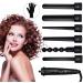 6 in 1 Curling Iron Wand Set - Interchangeable Ceramic Barrels & Heat Protective Glove - Perfect for International Shipping - Buy Online on GoSupps.com