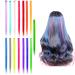 suaywo 15 pieces 21 inch colored hair extensions clip in rainbow 15 colors colorful hair strands especially for women girls children Christmas gift fashion hair parts