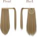 FESHFEN Blonde Straight Ponytail Extension 16 inch - Synthetic Hair Wrap Around Clip in Ponytail Hairpiece for Women and Girls - Buy Online on GoSupps.com