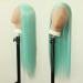 Mint Green Long Straight Synthetic Lace Front Wig for Black Women - Heat Resistant Fiber Hair, Pre Plucked Natural Hairline - Ideal for Cosplay and Daily Wear - Buy Online on GoSupps.com