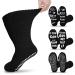 FENGLE Diabetic Socks for Swollen Feet Funny Medical Socks with Humor Pattern Hospital Socks with Grips Women Men 4 Pairs