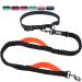 Vivaglory free-handed dog leash with double anti-shock bungees and padded handles reflective waist running leash for training jogging for medium large dogs black/orange s: fits the waist 65-112cm black/orange