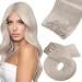Moresoo Blond Clip in Hair Extensions Platanum Blonde Real Hair Extensions Clip in 12 Inch Clip in Human Hair Extensions 5 Pieces/70g #60A 30 cm #60A