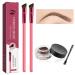 4D Hair Stroke Brow Stamp Brush Set with Eyebrow Cream - Light Brown | Ultra-Thin Angled Brush for Realistic Eyebrow Makeup - Buy Online on GoSupps.com