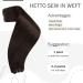 Hetto Brown Hair Extensions - Real Remy #2 Darkest Brown 70g 30cm | Smooth & Sew-In | Premium Quality - Buy Online on GoSupps.com