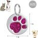 JATEBI 2 Pack Engraved Pet Tags for Dogs and Cats - Sparkly Round Paw Print ID Tags with Custom Engraving - Easy to Read and Durable - Rosy - Buy Online on GoSupps.com