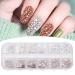 12 Grid/Box Nail Decoration Set Nails Kit Art Nail Tools Flat Bottom Nail Art Rhinestones Nail Art Decoration Manicure Tool Nail Art Accessories Nail Rhinestones(#3)