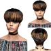 SAEIALL Pixie Cut Wig Human Hair Black with Brown Short Pixie Wigs for Black Women Brazilian Virgin Human Hair Layered Haircut Glueless Mushroom Wigs for Women Natural Wavy Wig (1B30)