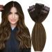 Vivien clip in Extensions real hair remy clip in real hair extensions balayage darkest brown with light brown real hair PU clip extensions 50cm 7pcs 140g #2/8/2 20 inch-140g-clip-PU 1-1 CP #2/8/2