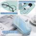 Moko Double-Sided Glasses Case with Mirror - Scratch-Resistant Wearable Holder for Glasses Reading Glasses & Contact Lenses - Marble Light Blue - Buy Online on GoSupps.com