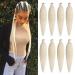 Xtrend 26 Inch 8 Packs Pre Stretched Braiding Hair Blonde Braiding Hair Pre Stretched Yaki Texture Pre-stretched Braids Hair Professional Synthetic Hair Extension Itch Free Hot Water Setting 613# 26 Inch (Pack of 8) 613#