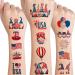 12 Sheets 4th of July Temporary Tattoos for Kids Adult  4th of July Gnomes Party Supplies Favors Decorations Patriotic USA American Flag Fake Tattoos Stickers Independence Day Goody Bag Stuffers