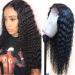 Lace Front Wigs Human Hair Pre Plucked 4x1 T Part Deep Wave Glueless Human Hair Wigs for Black Women Deep Curly Lace Front Wig Human Hair with Baby Hair Natural Black 150% Density 18 Inch 18 Inch Wigs For Black Women
