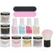 Nail Dipping Powder Set - Nail Kit Starter Nail Art Powder Professional Top Base Coat Gel Dust Brush 6 Color Manicure Tool Set for Nail Artist Salon Home Use (K1215) - Buy Online on GoSupps.com