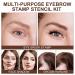 10 Reusable Eyebrow Stamp Stencil Kit for Women - Grey Brow Definer & Shaping Makeup Tool - Buy Online on GoSupps.com