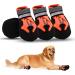 Dog shoes 4 pieces of waterproof dog shoes with reflective straps anti-slip sole outdoor paw protector dog shoes for small medium-sized dogs winter (orange XL)
