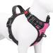 Phoepet Dog harness without a train for small dogs reflective adjustable front clip vests with handle 2 metal rings 3 buckles slightly tight and undress (L pink) pink L