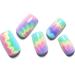 GLAMERMAID Press on Nails Medium Short Square, Bright Colorful Tie Dye Fake Nails with Design Acrylic False Nail Kits Stick Glue on Nails Sets Reusable Full Cover for Women Girls Gift, 24Pcs A5-Color Clashing Tie-dye