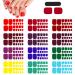 JSRQT 12 Sheets Full Toe Nail Stickers Solid Colors Toe Nail Polish Stickers Red Purple Brown Gel Nail Stickers with Nail File Full Toe Nail Wraps DIY Nail Decor Art Toenails Stickers for Women Girls