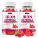 Iron Gummies for Women & Men Vegan Iron Supplement Gummies with Vitamin C A B-Complex Folate Zinc- for Immune Health & Energy Support Raspberry Flavor 120 Count 120 Count (Pack of 1)