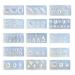 FEIlei 15Pcs Mini Faceted Gem Heart Silicone Molds Nail Art Carving Mold Suitable for DIY Nail Art Decoration Supplies Tool