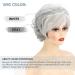 SEVENCOLORS Natural Curly Short Grey Pixie Cut Wig for White Women - Silver Synthetic Hair, White Bangs - Older Lady Wig - Buy Online on GoSupps.com