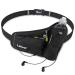 Labeol Running Water Bottle Hydration Belt with Water Bottle Holder Hiking Walking Waist Pack Reflective Adjustable Fanny Pack Compatible for Phone Waistband Outdoor Running Belt (Black)