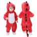 Doladola Unisex Kid's&Toddler's Costume Outfit Baby Boys Girls Flannel Animal Hooded Rompers Jumpsuit 24-30 Months Red Dinosaur