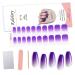 20 Pieces Semi Cured Gel Nail Polish Strips  Kalolary Gradient Purple Full Wraps Gel Nail Stickers Waterproof Nail Full Cover Decals with Nail File and Sticks for Women Girls (UV/LED Lamp Required)