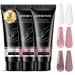 JEWHITENY 3 Colors 30ml Poly Nail Extension Gel Set Pink White Brown Poly Nail Gel Builder Nail Gel Set All Seasons Classic Colors French Manicure DIY Design Nail Art Home Salon Beauty Gift 3 Colors Set 2