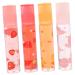 4pcs Fruit Lip Balm Lip Protectors Lip Pomade Transparent Lip Protector Moisturizing Lipstick Fruit-flavored Lip Gloss Fruit-flavored Lipstick