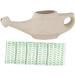 Ceramic Neti Pot + 5 Sachet Neti Salt Set | Nasal Cleansing | Dishwasher Safe | Ivory Color - Buy Online on GoSupps.com
