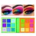 Neonme Eyeshadow Palette 18 Fluorescent Color Glowing Eyeshadows Rainbow Purple Blue Green Yellow Pink Eye Shadow Palettes for fun party Popular Eye Makeup Glitter Matte Shimmer