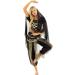 Moily Women's Indian Belly Dance Costume Set - Lantern Sleeves Coins Tops, Harem Pants, Hip Scarf - Black, One Size - Buy Online on GoSupps.com