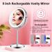 ALHAKIN Rechargeable Lighted Makeup Mirror - 1X/10X Magnifying, 8 Inch Dimmable with 3 Color Lights - Buy Online on GoSupps.com