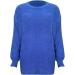 Shop Women's Long-Sleeved Knitted Sweater | Casual Loose Wrap Shirts in Blue - Perfect for Summer Autumn & Winter - Buy Online on GoSupps.com