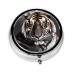 Tiger at Restround Pill Box 3 Compartments Round Pill Box Organizer for Purse Or Pocket &*Portable Travel Pill Box