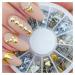 VAGA Professional Manicure 3d Nail Art Decorations For Nail Art Supplies This Wheel Includes Gold And Silver Metal Studs In 12 Different Shapes, the Perfect Nail Jewelry and Decorations