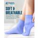 Doctor's Select Bamboo Diabetic Socks - 4 Pairs Ankle Length Women's & Men's Large Light Blue/Purple/Pink - Buy Online on GoSupps.com