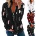 Angxiwan Women's Feather Printed Zip Up Sweatshirt - Wine, XX-Large - Buy Online on GoSupps.com