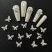 20 pieces of street stones nails loop nail art charms cross-nail trailers for nails bear butterfly nail gems for nail design nail decoration nail accessories DIY handicrafts (butterfly)