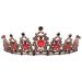Lurrose vintage black tiara and crown headband Strass Princess tiara classic queen crown wedding headdress for girls woman (red)