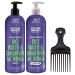 Superhairpieces Afro Hair Comb with NYM Naturals Rice Water and Himalayan Moringa Shampoo and Conditioner 450ml Set (3 items)