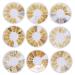 FRCOLOR Nail Art Accessories Nail Stickers 9 Boxes Nail Nail art Studs nail Rivets Studs gold nail studs Art Rivet 3D Nail Art Stickers Nail Accessories 6.8X6.8X0.8CM Gold Silver White
