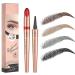Eyebrow Microblading Pen 2024 New Eyebrow Pencil with an Upgrade Micro-Fork Tip Applicator Waterproof Long-Lasting Microblading Pencil for Eyebrows Microblading Pen for Natural Looking Brows Makeup 4pcs