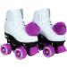 Epic Skates Princess Quad Roller Skates White/Purple Youth 4 - Premium Youth Roller Skates - Buy Online on GoSupps.com