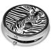 Zebra Print Mini Round Pill Box | 3 Compartment Portable Organizer for Travel Home & Office - Buy Online on GoSupps.com